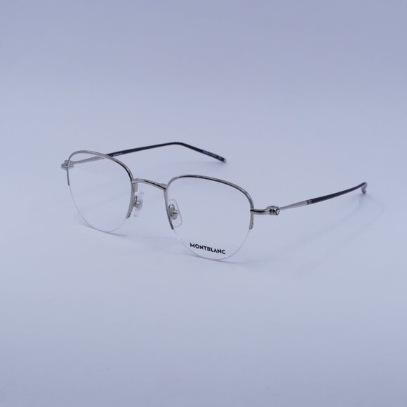 Montblanc MB0129O 001 Eyeglasses Silver 49mm Geometric Frame - Picture 8 of 11